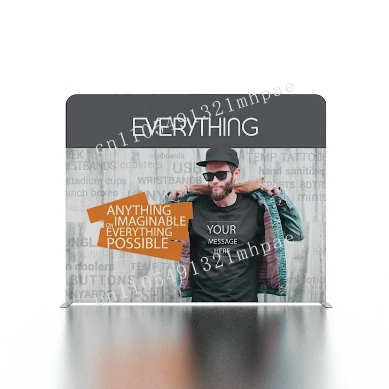 

10X8FT Aluminum Straight Stretch Pillowcase Trade Fair Exhibition Banner Holder Display Tension Fabric Background Display