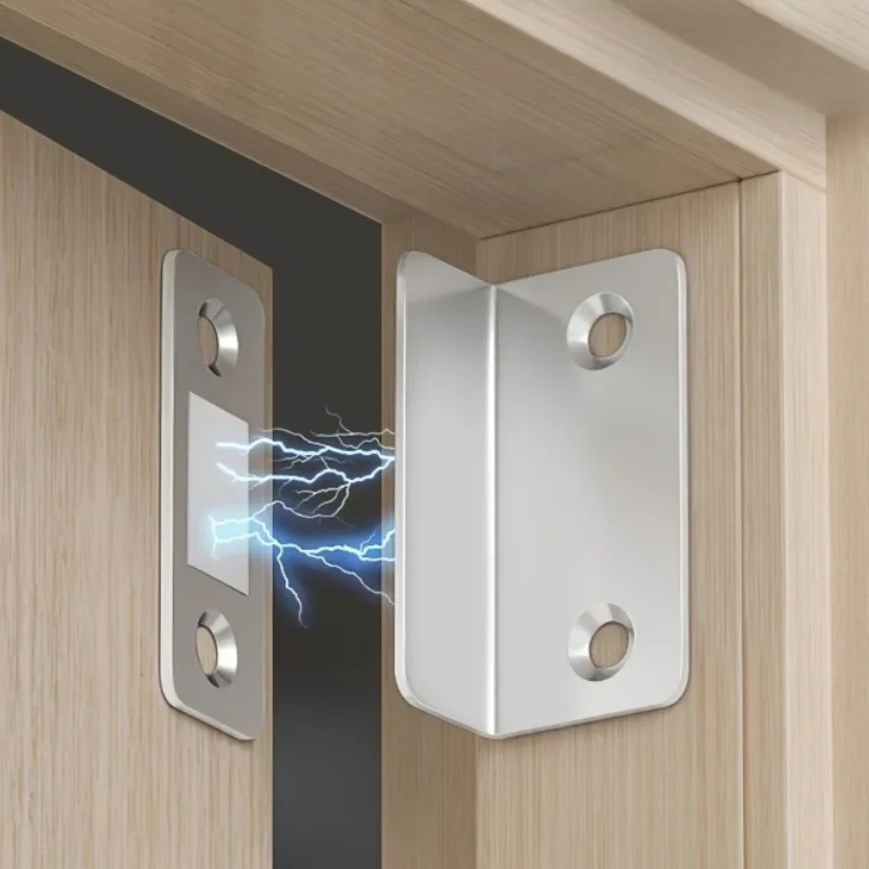 1-20PCS L Shape No Drill Magnetic Sliding Door Catch Strong Invisible Cabinet Magnet for Wardrobe Closet Pull Push Lock