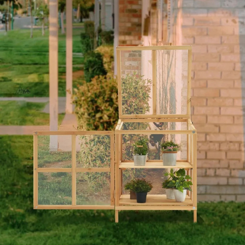 

Garden planting flowers Wood conservatory Seedling greenhouse Mini vegetable planting greenhouse Sun room