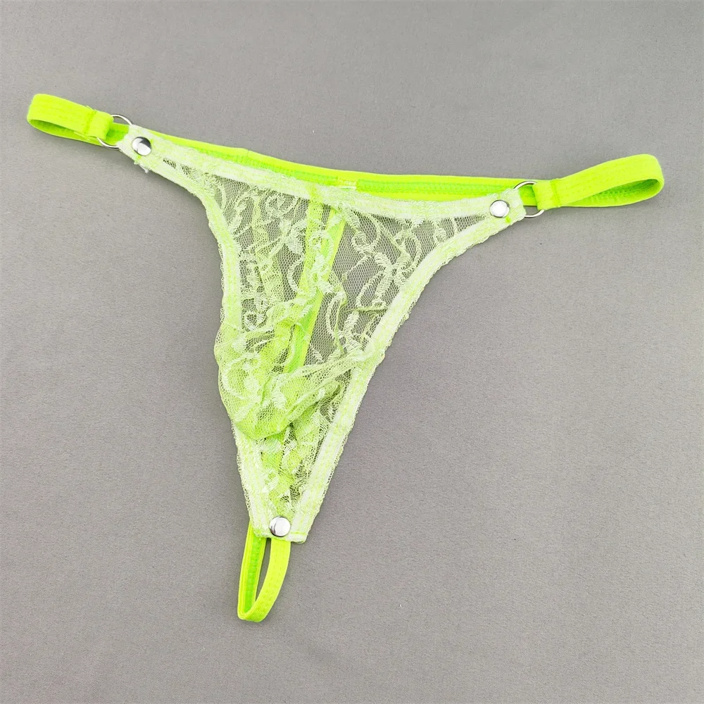ملابس داخلية للرجال من الدانتيل رفيعة للغاية ومثيرة بخيوط رفيعة وخصر منخفض ملابس داخلية شفافة للرجال ملابس داخلية مقلمة للرجال ملابس داخلية مثيرة للشواذ