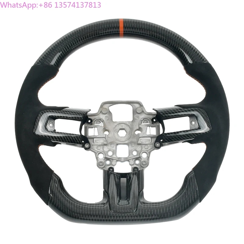 

Customized Carbon Fiber Leather Steering Wheel Fit for Ford Mustang 2015 2016 2017 2018 2019 2020 2021 2022 GT Shelby