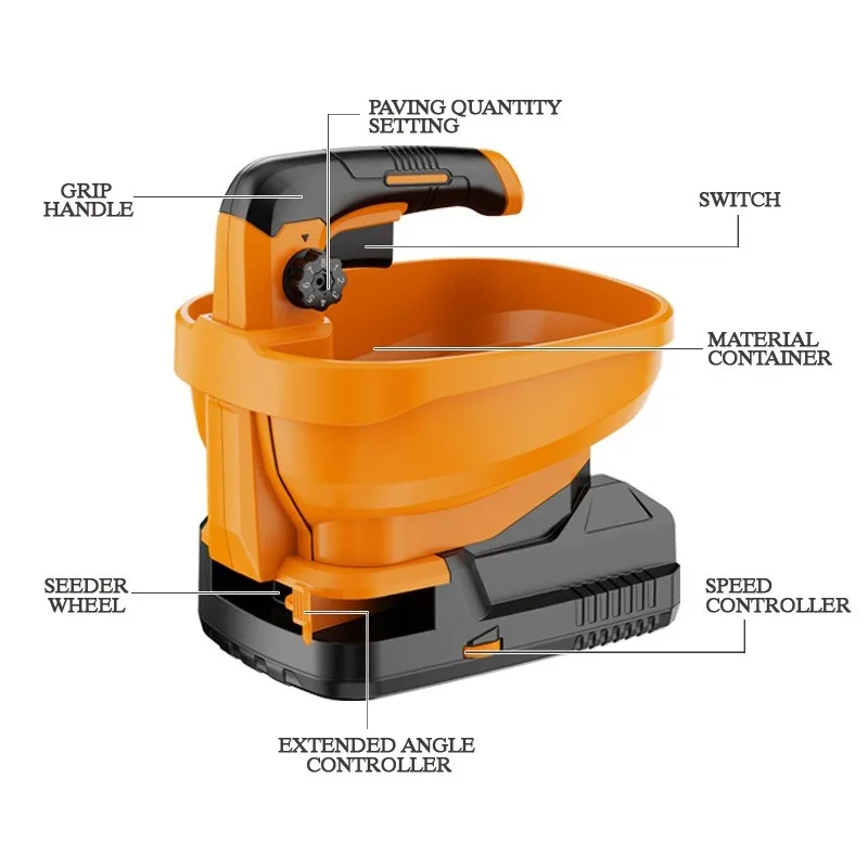 Rechargeable Seed Spreader Handheld Fertilizer Broadcast Machine For Corn Soybean Rapeseed Snow Melting Farm Work