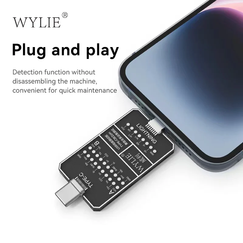 WYLIE PCB Test Board No disassembly Charging Dock Flex Tester For iPhone U2 Andorid Type-C Smartphone repair Easy Testing Tools