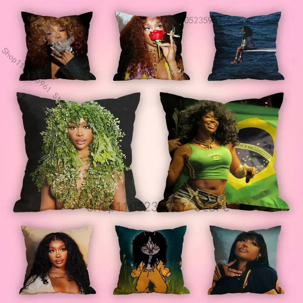 

S-SZA SOS Various Sizes Square Pillow Case For Car Home Bedchamber Decor Custom Valentine gift
