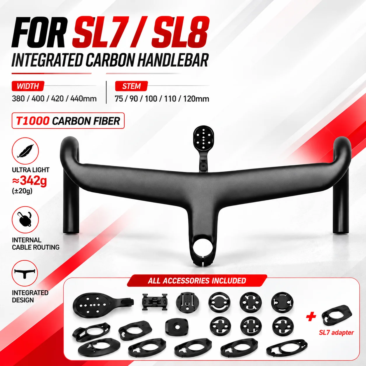 Integrated Cockpit Road Handlebar Full Internal Cable Routing For S-W SL7 SL8 Road Bike Compatible With Di2 Mechanical Groupset
