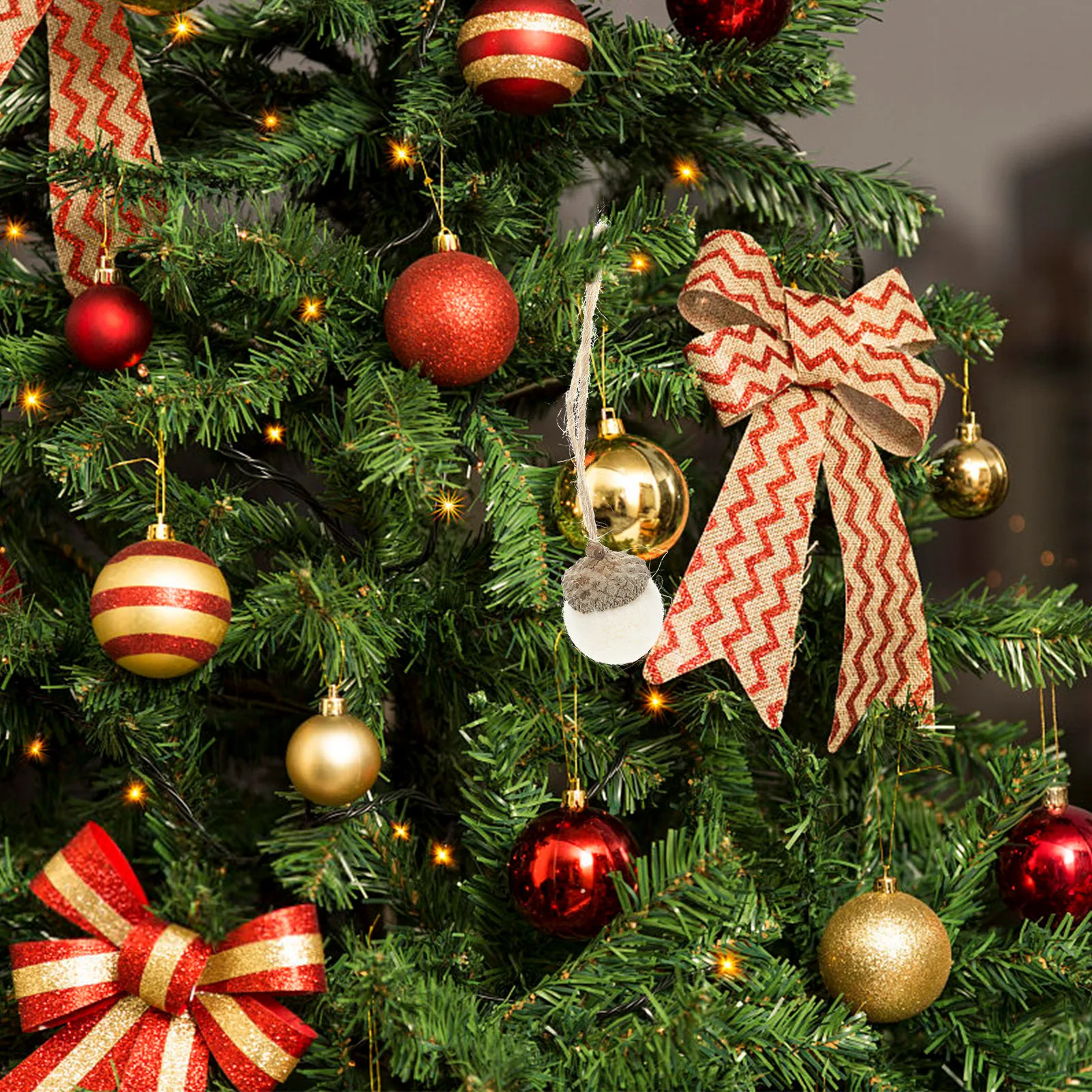 10 قطعة مخاريط الصنوبر معلقة جارلاند مصغرة شجرة عيد الميلاد الحلي مهرجان المشهد ديكور حفلة عيد الميلاد قلادة حديقة المنزل الشرفة