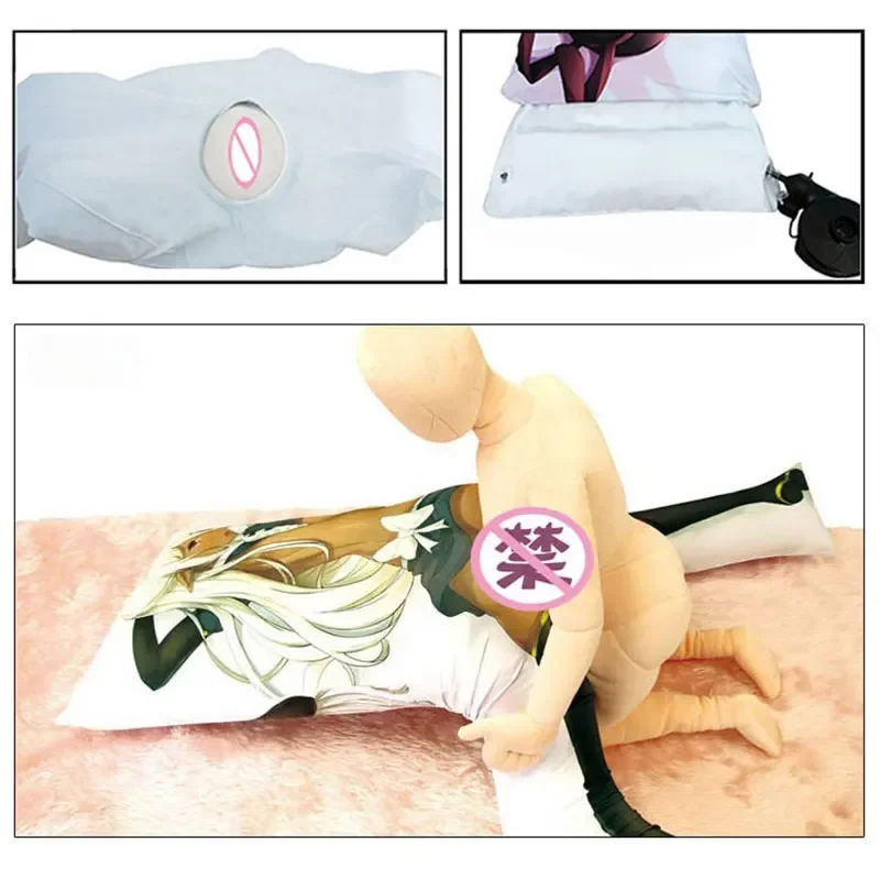 Imagem -04 - Genshin Impacto Keqing Dakimakura ar com Recipiente Onahole Travesseiro de Corpo Inflável Dividir Pernas ar Arados 2way Anime