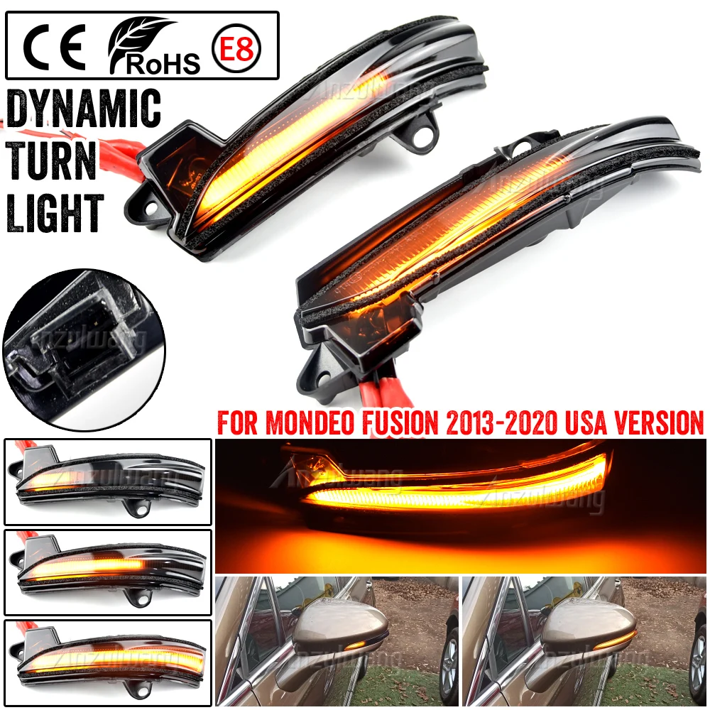 

Flowing Water Dynamic Blinker Turn Signal Light For Ford Fusion Mondeo USA Version 2013 2014 2015 2016 2017 2018 2019 2020