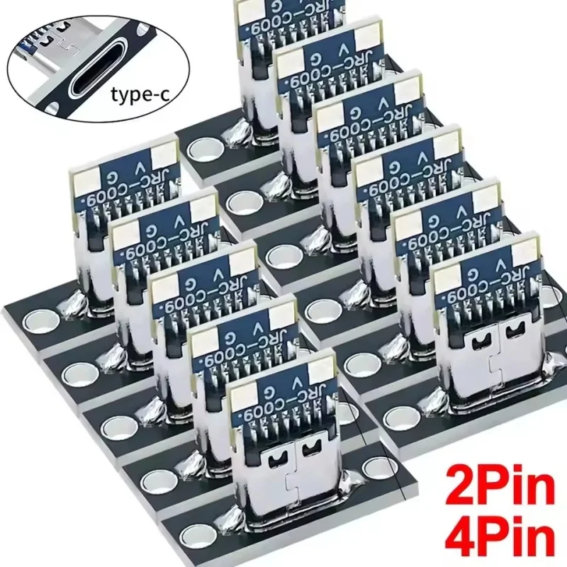 1-20 PCS Type C Jack 2Pin 4Pin Charging Port Type C Female Connector Jack For Fixing Plate Connector Jack Parts Female Connector
