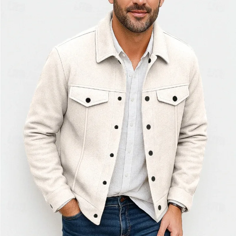 Autumn Winter Lapel Wool Blazer Men's Business Casual Sportswear Outerwear