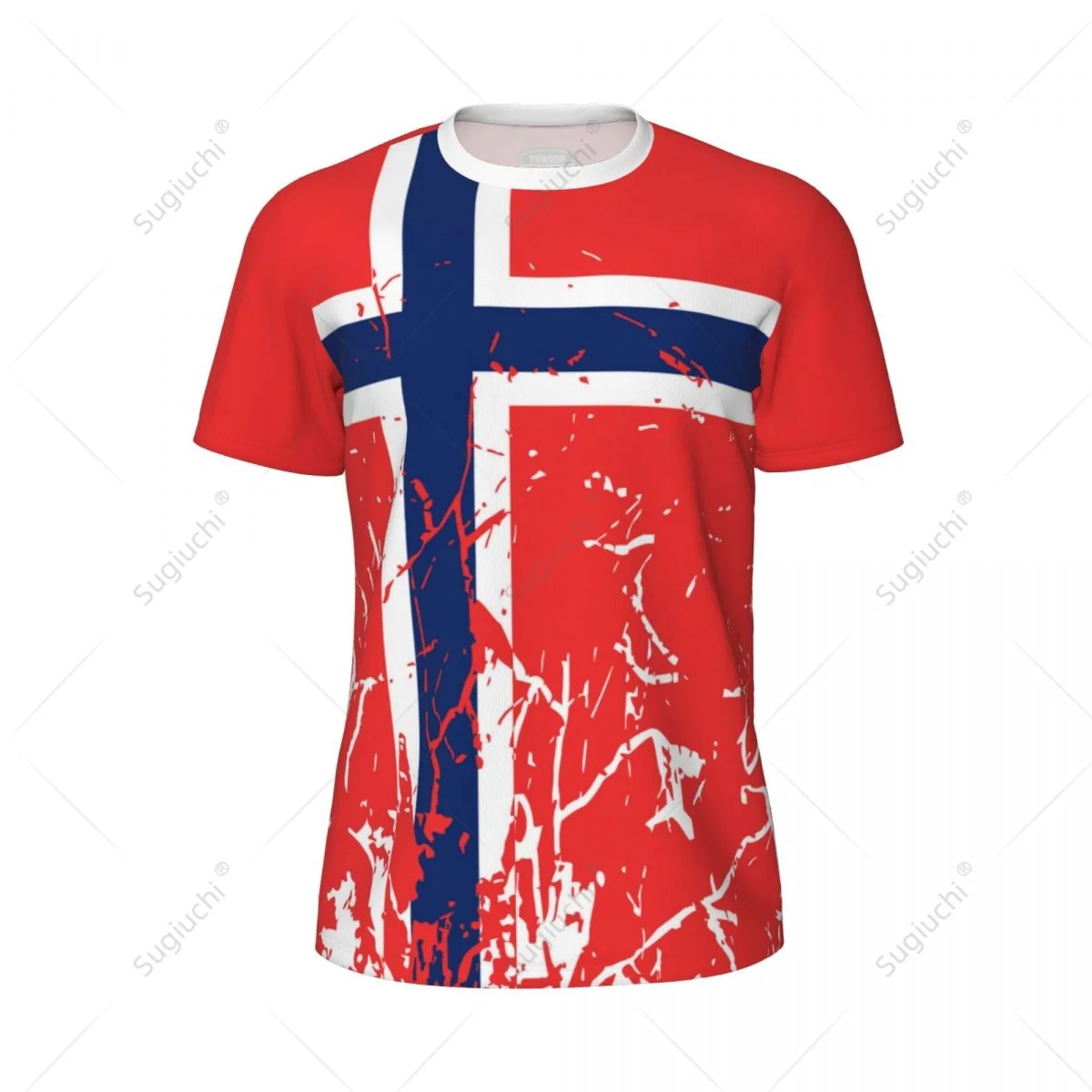 Exclusive design Norway Flag Grain 3D Printed Men For Running Bike Soccer Tennis Fitness Sports tshirt Mesh Fans Short T-shirt