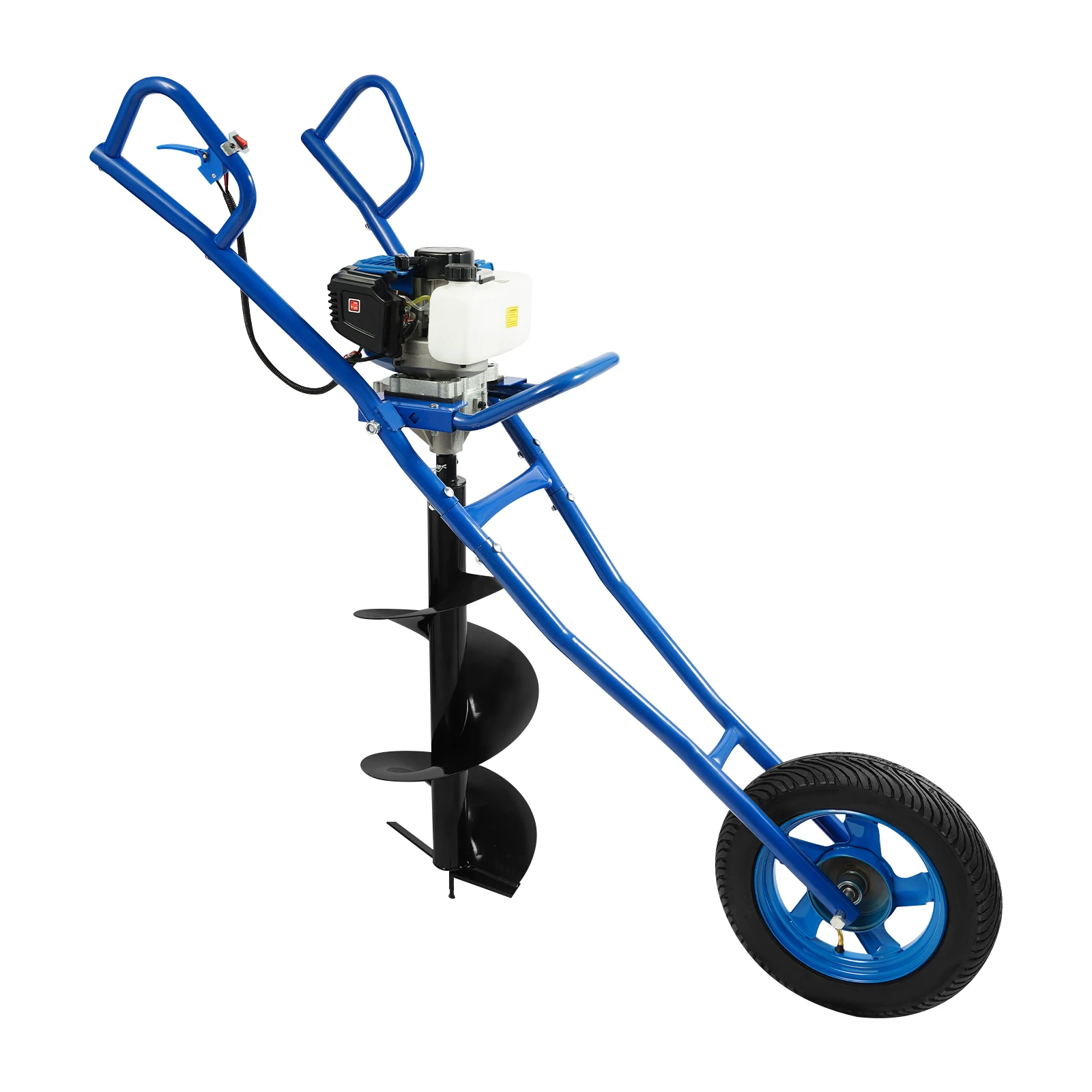 52CC 1.46KW Earth Drill with Wheel Auger Bit Portable for Fence Post Planting Excavation Projects