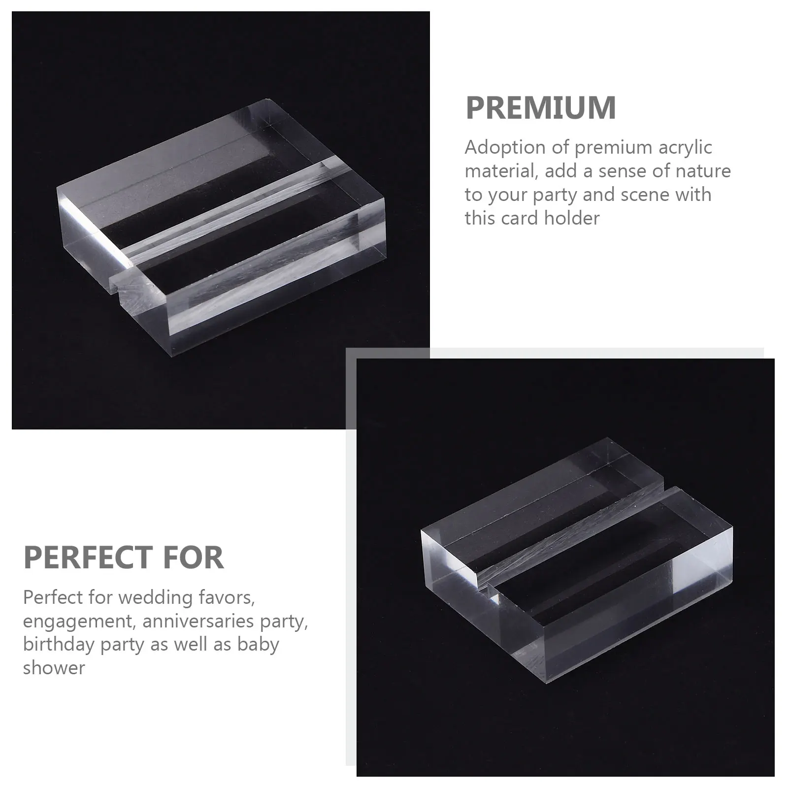 12Pcs Acrylic Card Holder Business Card Base Table Sign Holder Photo Display Stand for Kitchen Dining Room Decoration Favor Gift