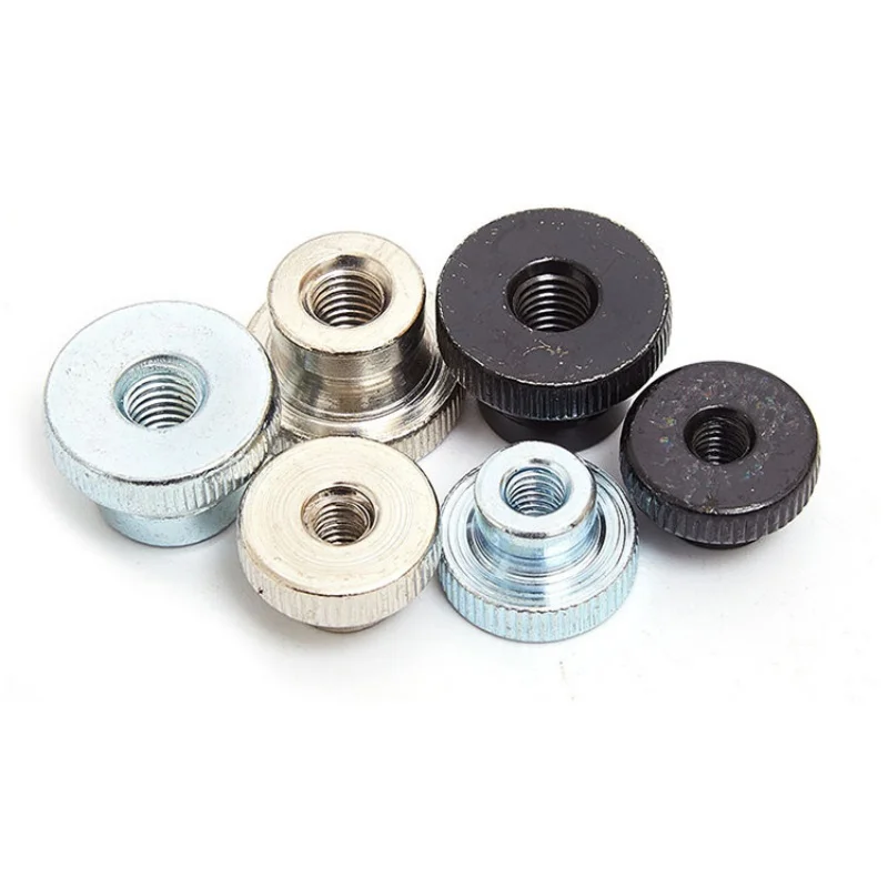 Beicai Zinc/Nickle Plated High Knurled Tighten Hand Nut Carbon Steel Adjust Knurl Thumb Nut Through Hole M3 M4 M5 M6 M8 M10