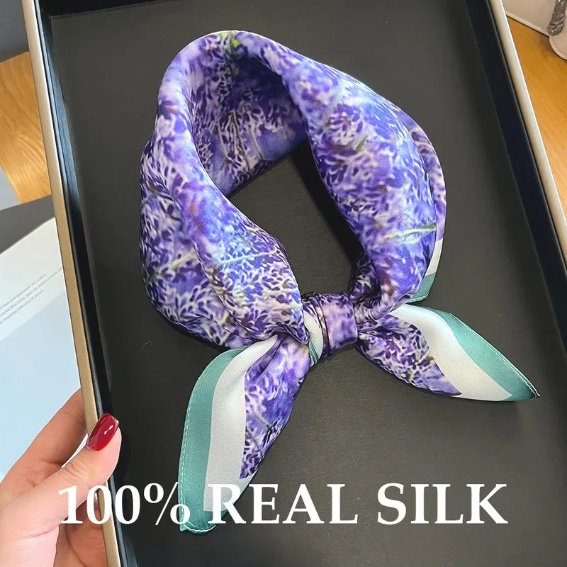 

Новый 100% чистый шелковый шарф, женский шеи, квадратная повязка на голову, шарфы, бандана, весна-лето, модный хиджаб, пончо, шарфы, платок из пашмины