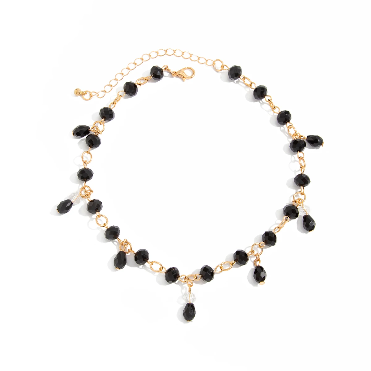 Ingemark Neue Gothic Unregelmäßige Rot-Schwarze Kristall-Quasten-Anhänger-Halskette für Frauen Vintage Verstellbare Kette Halloween-Schmuck – Detail 7
