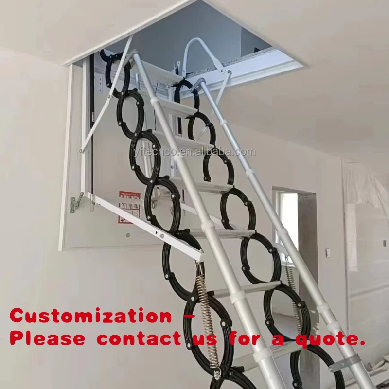 

Индивидуальная телескопическая выдвижная лестница-стремянка для дома, скрытая в потолке, с ручным управлением