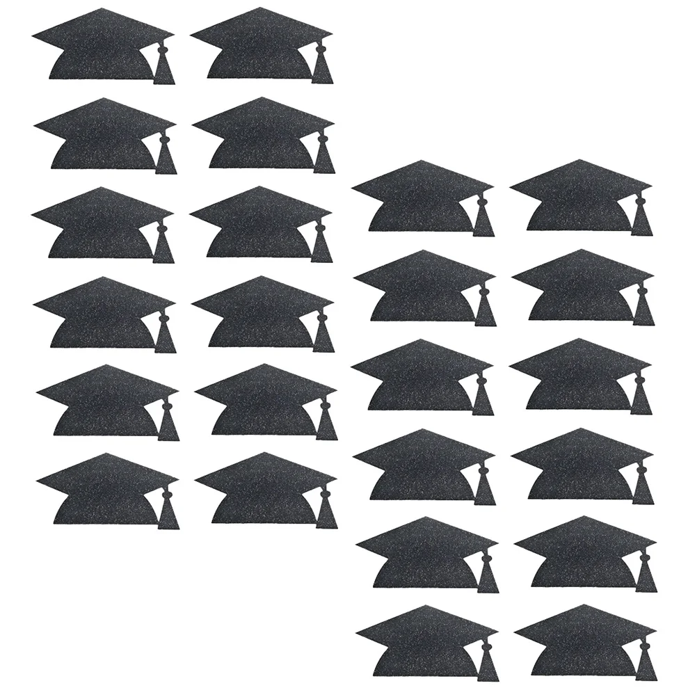 

24Pcs Graduation Cap Paper Stickers Bright Durable Adhesive Stickers for Graduation Party Water Cup Cake Party Decor