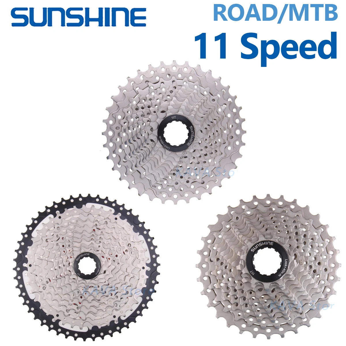 SUNSHINE Bike Cassette 11Speed Road/MTB Bicycle Freewheel 11-25/28/30/32/34/36/40/42/46/50/52T Sprocket For Shimano/SRAM