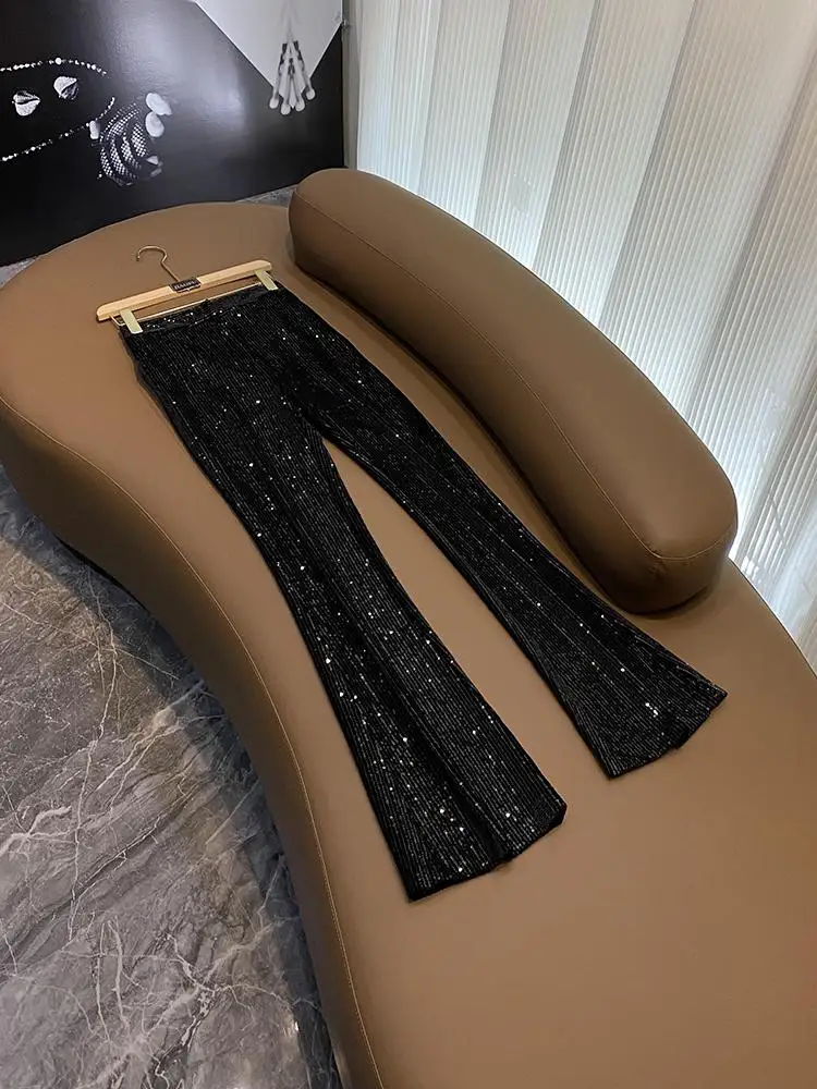 

Модный бархат с двойной грудью и пуговицами And iny Брюки Узкий комплект длинных брюк для женщин для поездок на работу Sle