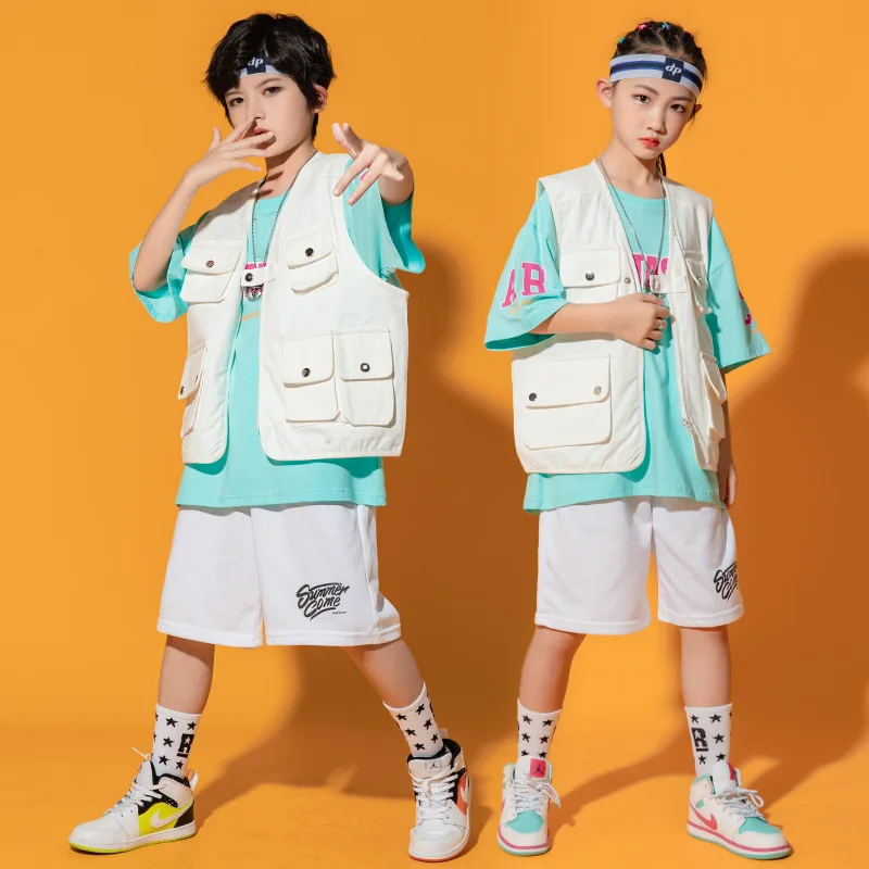 

Kids Ballroom Dancing Costumes Wear T Shirt Shorts Hip Hop Dance for Girls Boys Jazz Dance Outfits Party Stage Clothes Perform