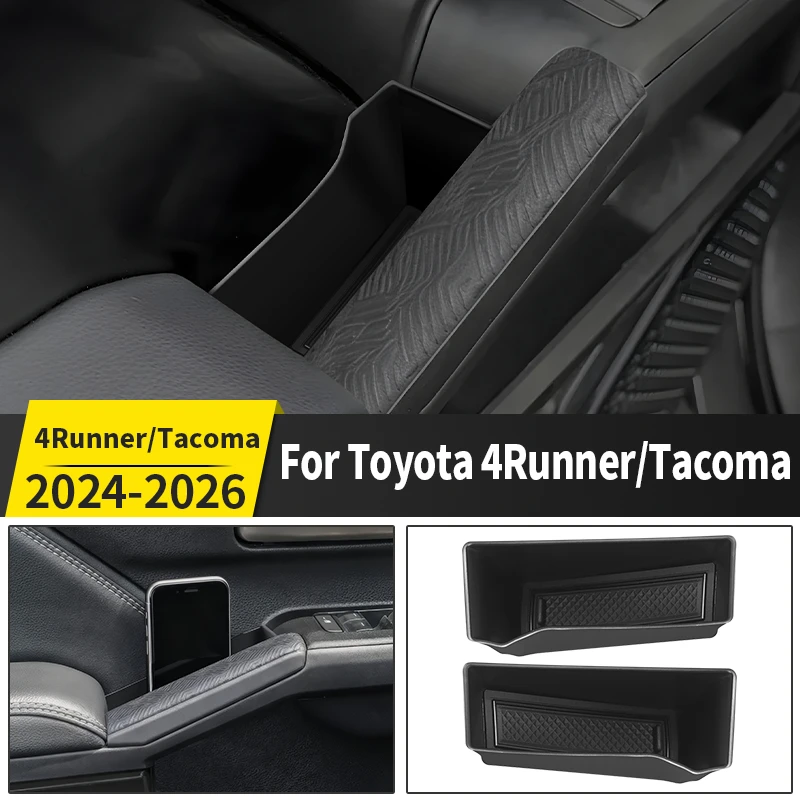 

For Toyota 4Runner Tacoma 2024 2025 2026 Door Armrest Storage Box Expand Storage Custom Fit Dustproof Car Interior Accessories