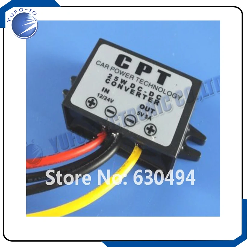 Free Shipping Car Led Display Power Supply 12V/24V to 5V 5A 25W DC-DC power converters module