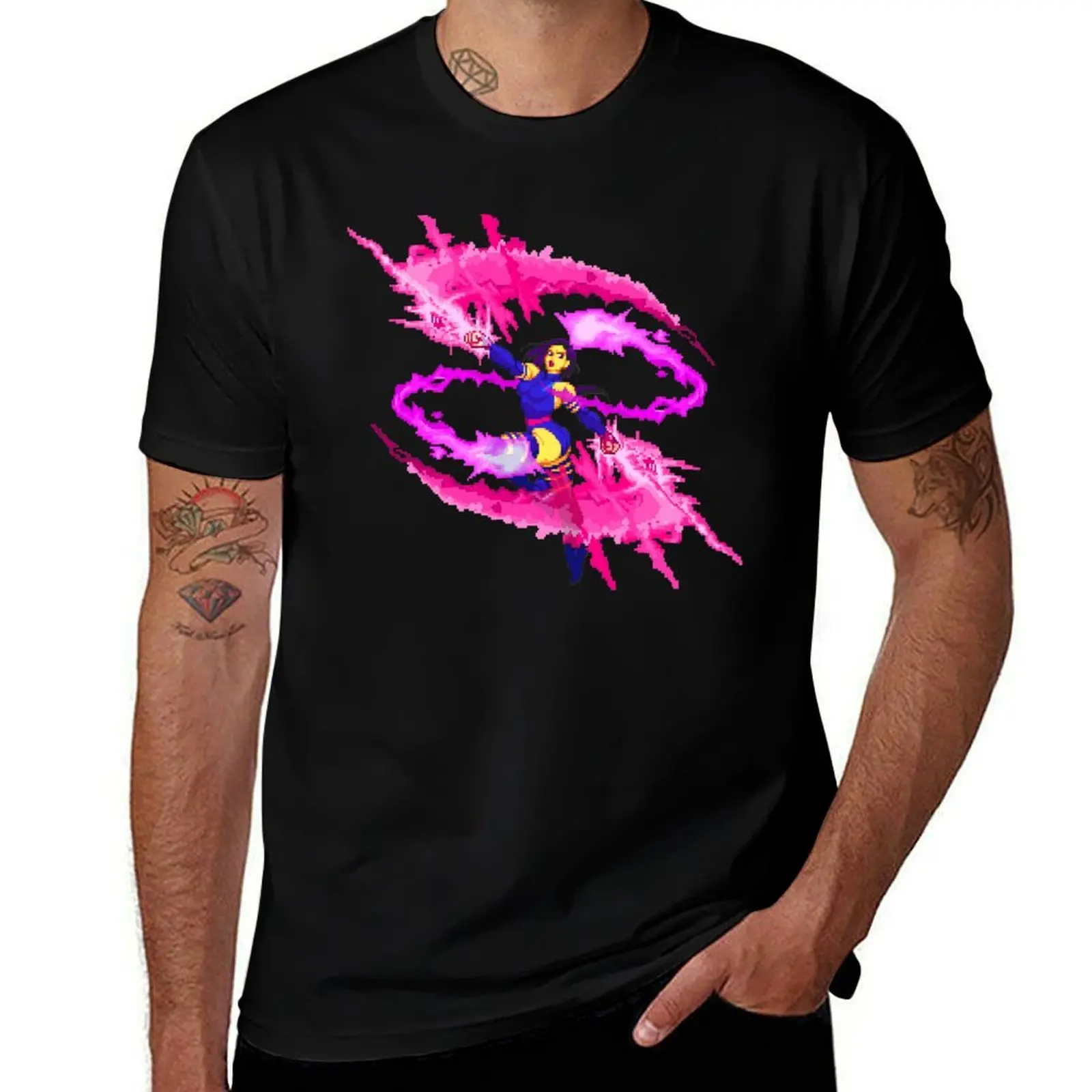 Psylocke Psi-Blade Spin T-Shirt t shirts for man cotton T-Shirt