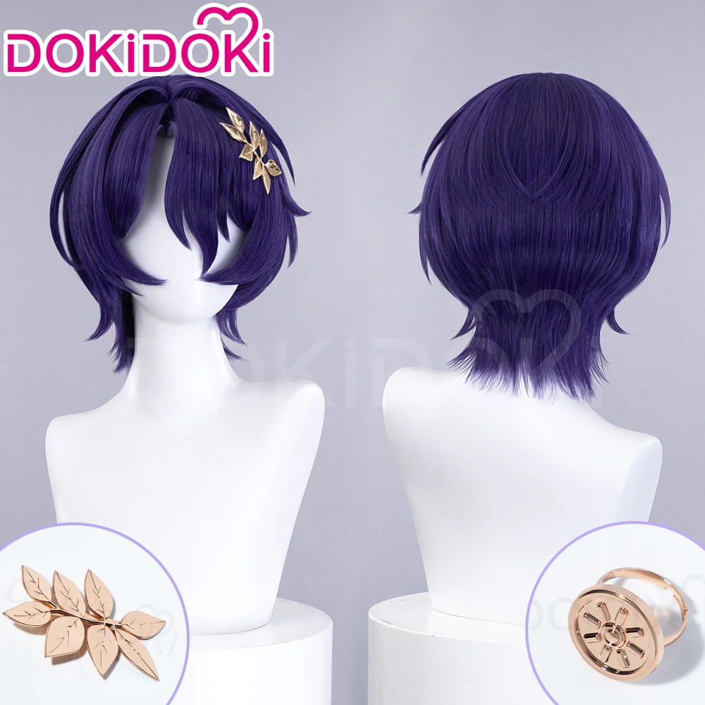 IN STOCK Dr. Ratio Wig Game Honkai: Star Rail Cosplay Wig DokiDoki Men 35 Short Hair Dr. Ratio Cosplay Headdress Rings Free Cap