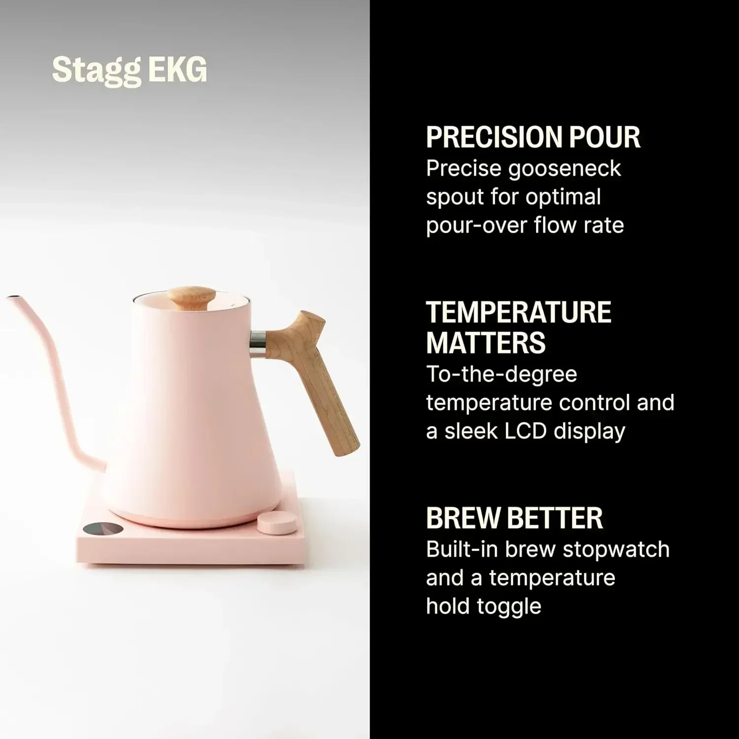 Kitchen suppliesFellow Stagg EKG Electric Gooseneck Kettle - Pour-Over Coffee and Tea Kettle - Stainless Steel Kettle Water Boil