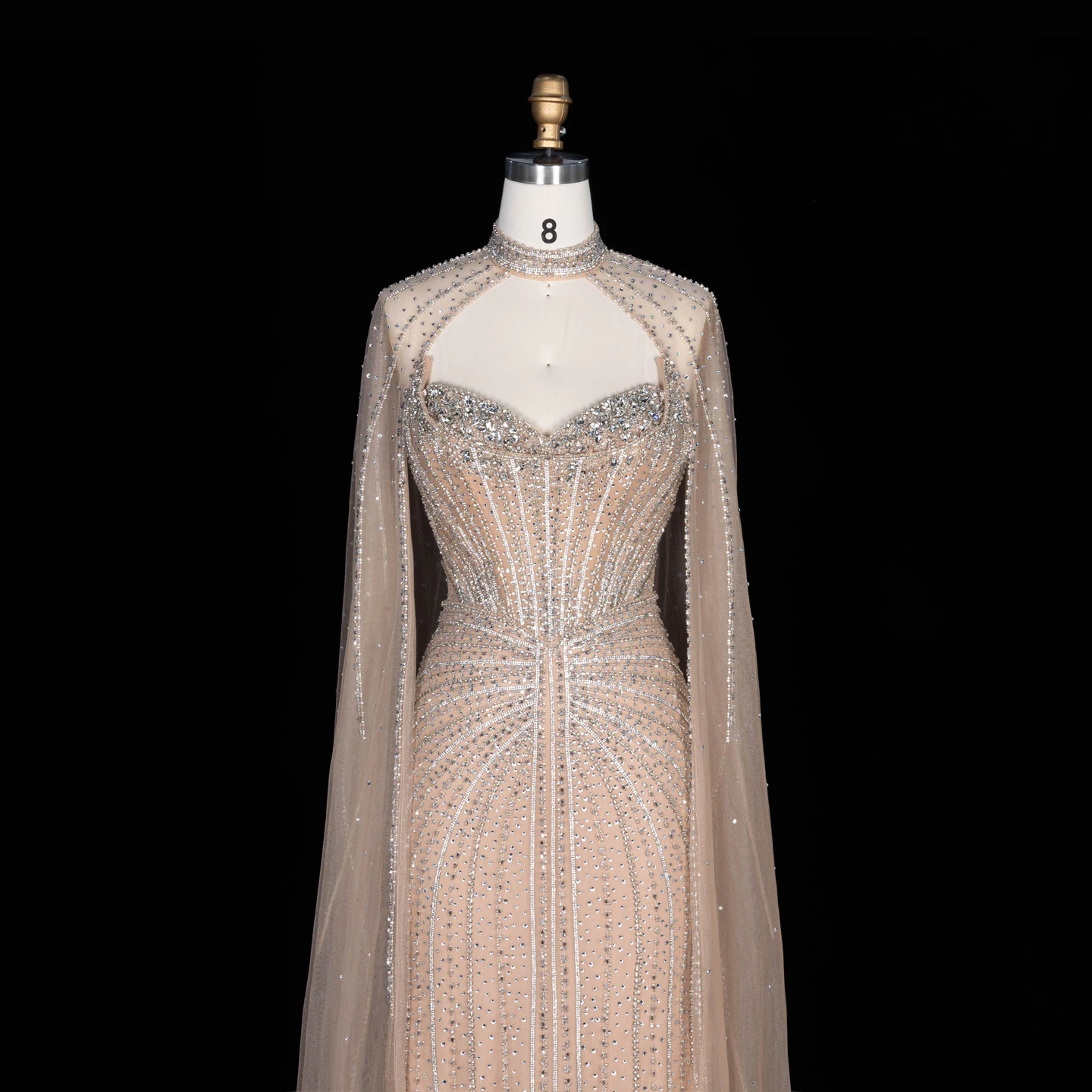Sharon Said Luxuriöses Weinrotes Abendkleid mit Cape-Ärmeln, Lang, Rosa, für Damen, Hochzeit, Party, Ballkleider, Arabisch, SS156, Maßanfertigung – Detail 35