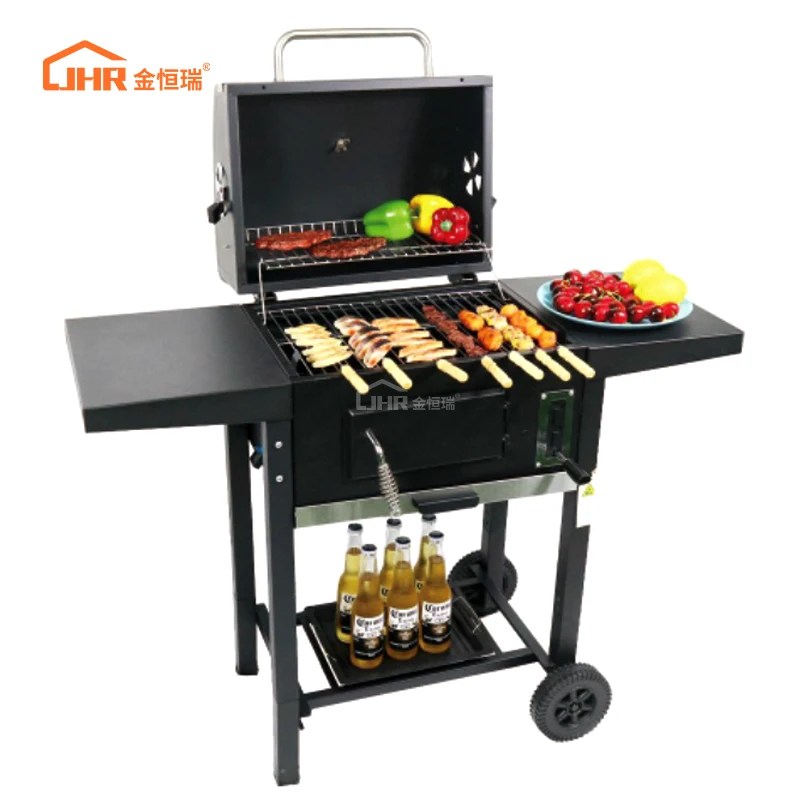 JHR Wholesale Customized Outdoor Charcoal Folding Grill Carbon Steel Bbq Barbeque Grill for Camping