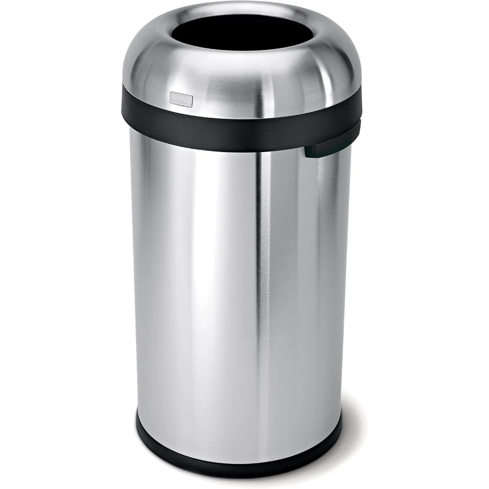 

60-литровый/16 галлонов мусорный бак с открытым верхом, тяжелый калибр коммерческого класса, матовая нержавеющая сталь