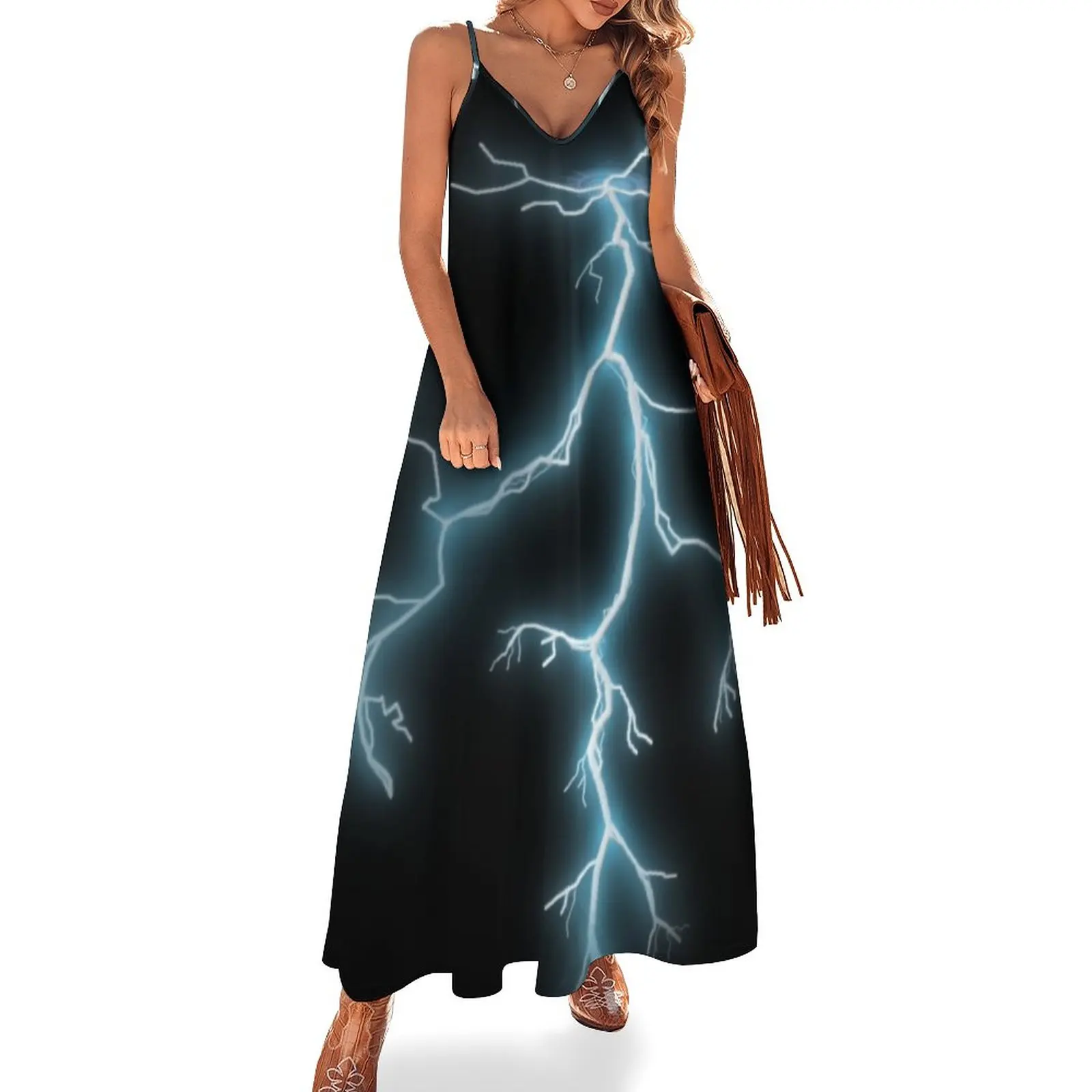 

Lightning Bolt Strike Sleeveless Dress summer clothes birthday dress for women