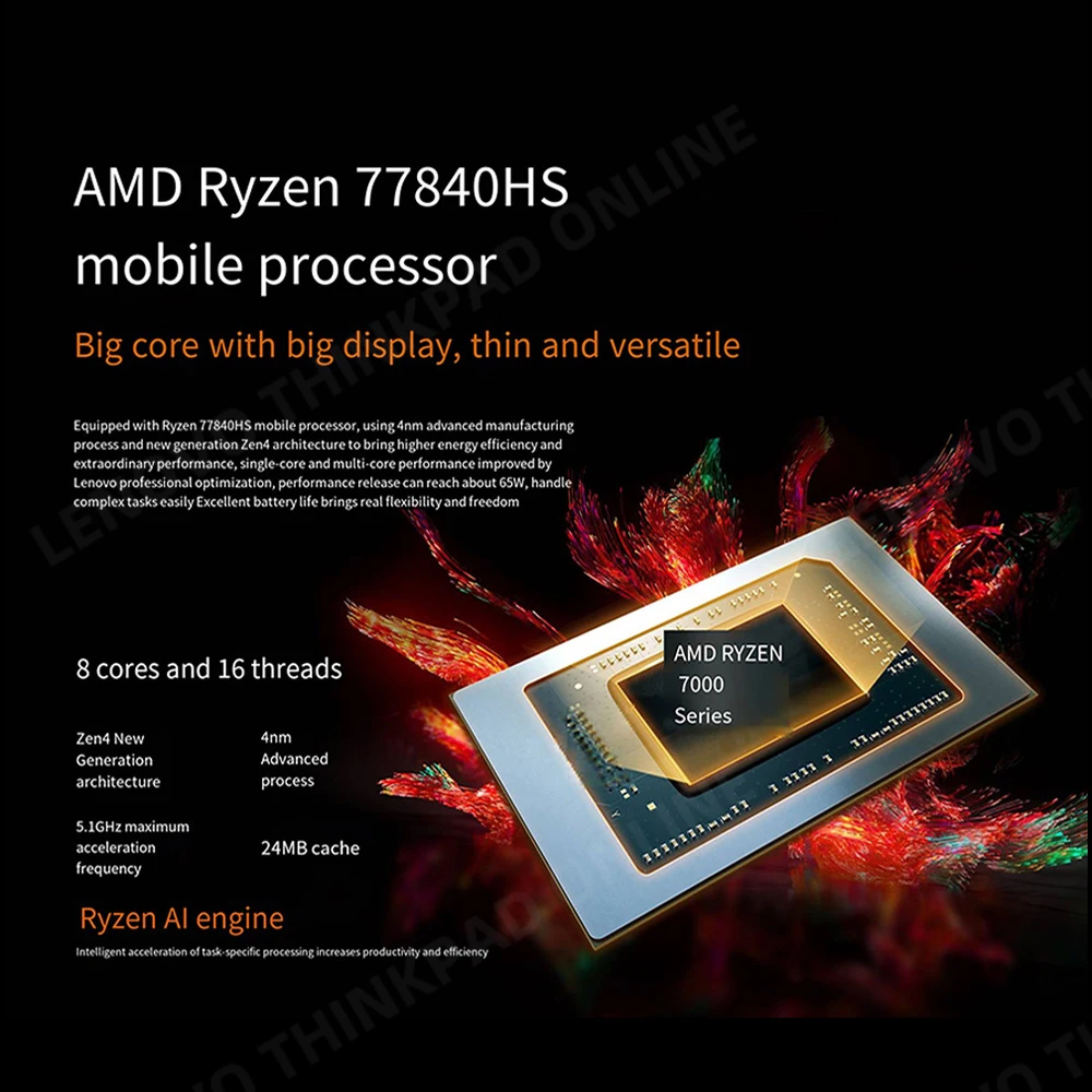 Ноутбук Lenovo Xiaoxin Pro 16 AMD Ryzen R7 7840HS, 32 ГБ ОЗУ, 1 ТБ/2 ТБ SSD, 16 дюймов, 2,5 К, 120 Гц, IPS, полноэкранный ноутбук