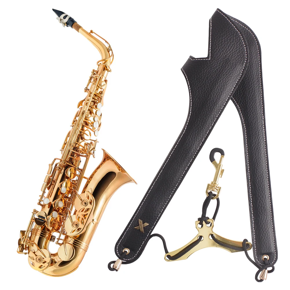 

Soft Shoulder Harness Length Adjustable Saxophone Neck Strap Double Shoulder Harness Strap Musical Instrument Accessories