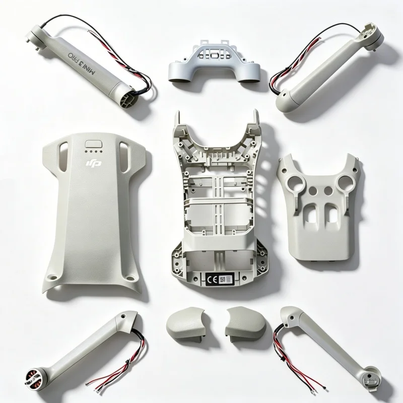 Image of Mini 3 Pro Mittelrahmen Original Neue Obere Abdeckung Untere Gehäuse Ersatzteile Achsenachse für DJI Mini 3 Pro Motorarm