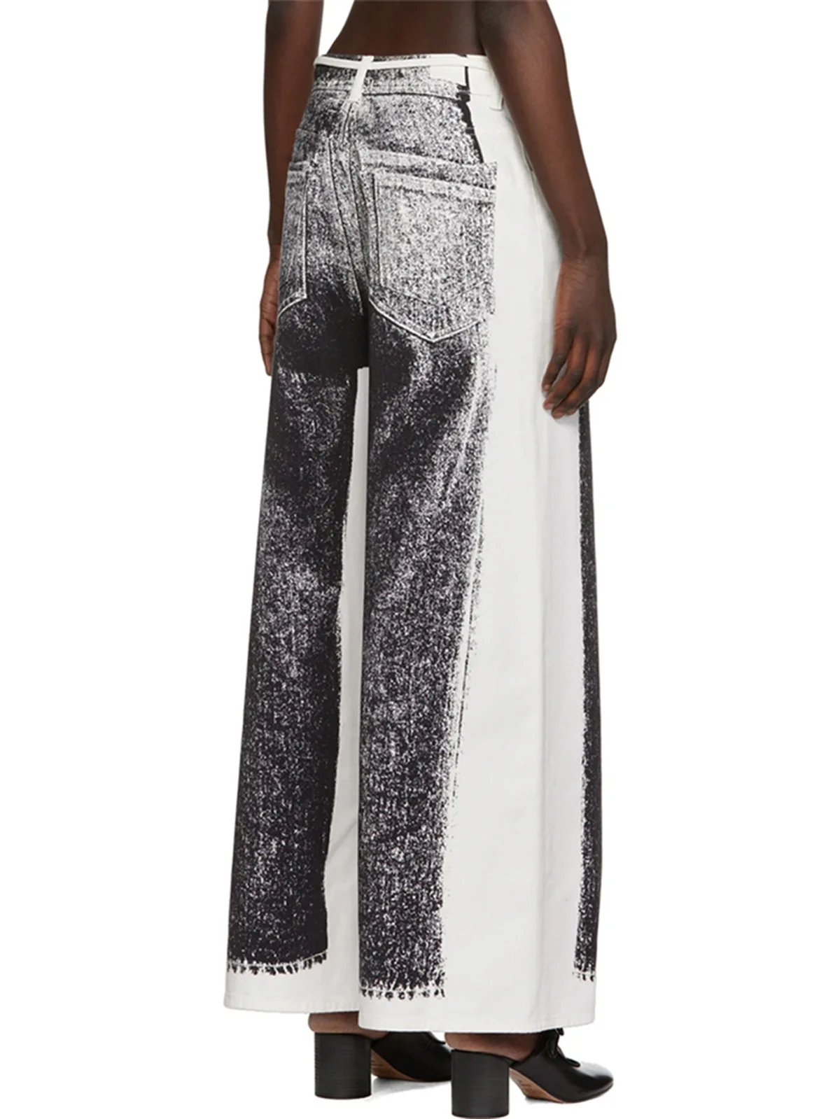 Casual Pants for Women Spring and Summer New Niche Fashion Three-dimensional Printed Jeans High Waisted Loose Wide-leg Pants