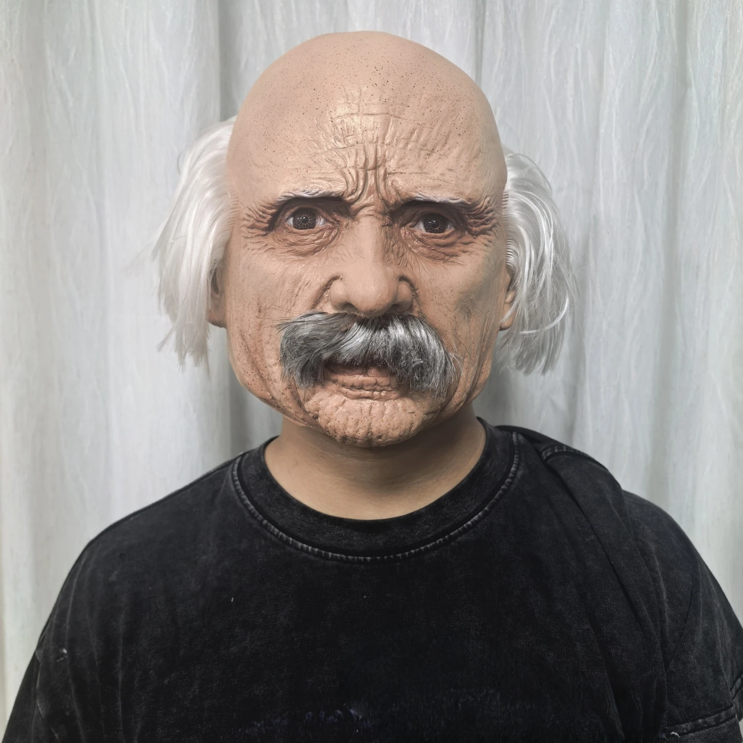 หน้ากากผู้ใหญ่แบบเต็มหัว หัวล้าน ชายชรา มีผมขาว สำหรับงานปาร์ตี้คอสเพลย์คนดัง ชุดคุณปู่ พร้อมวิกผมและเครา