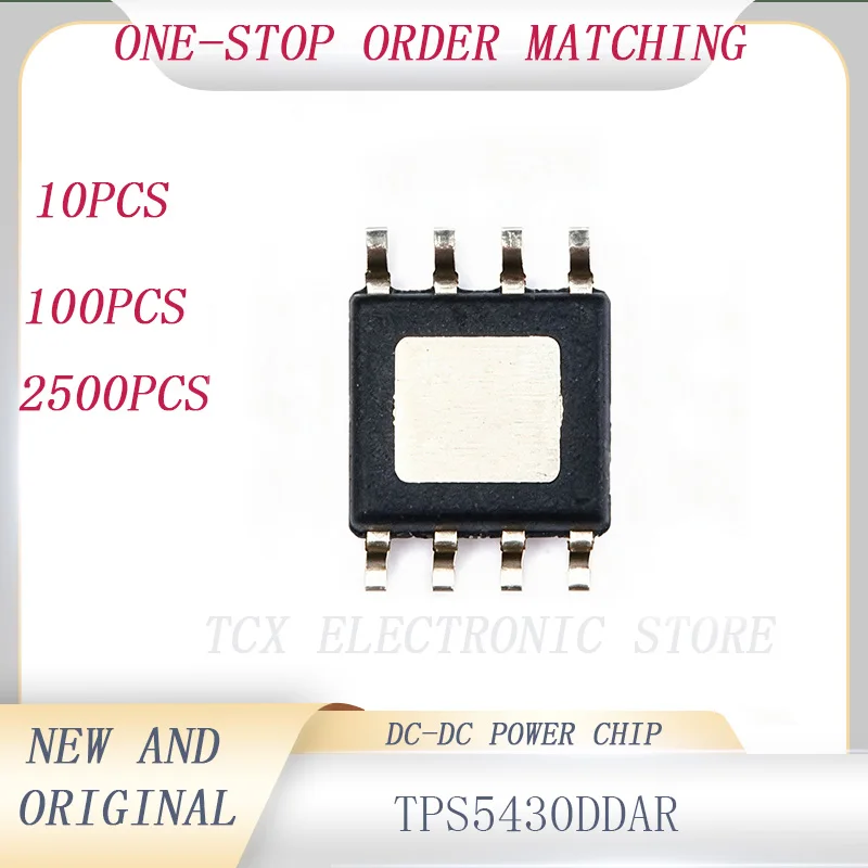 TPS5430DDAR TPS5430 3A Step-Down Buck Converter IC 5.5V-36V Input Adjustable Output 500kHz SO-PowerPAD-8 SOIC-8 Original New Int
