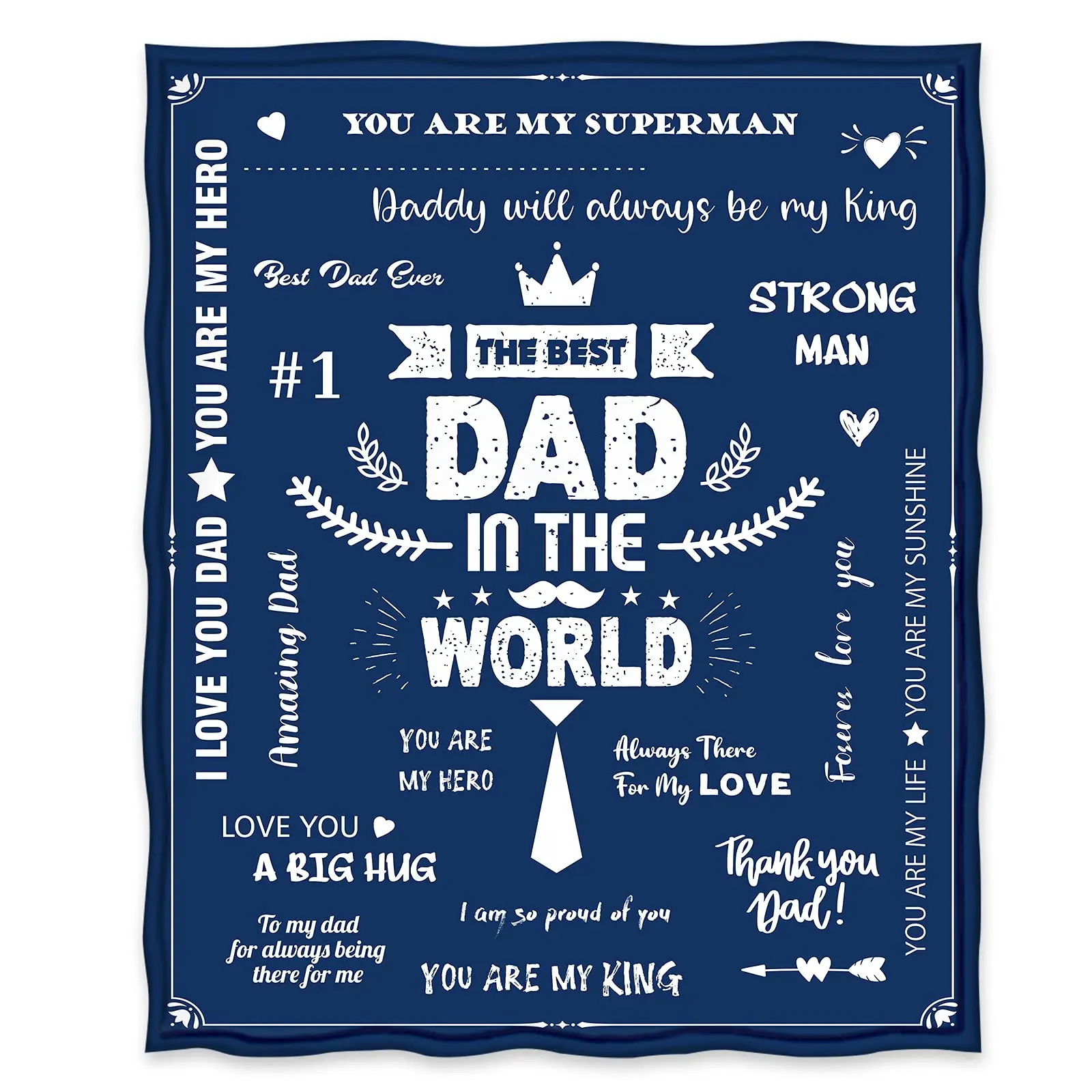 Dad Blanket The Best Dad Throw Blanket Soft Warm for Father Daddy Papa Pappy Grandpa Men Gift for Fathers Day Birthday Christmas