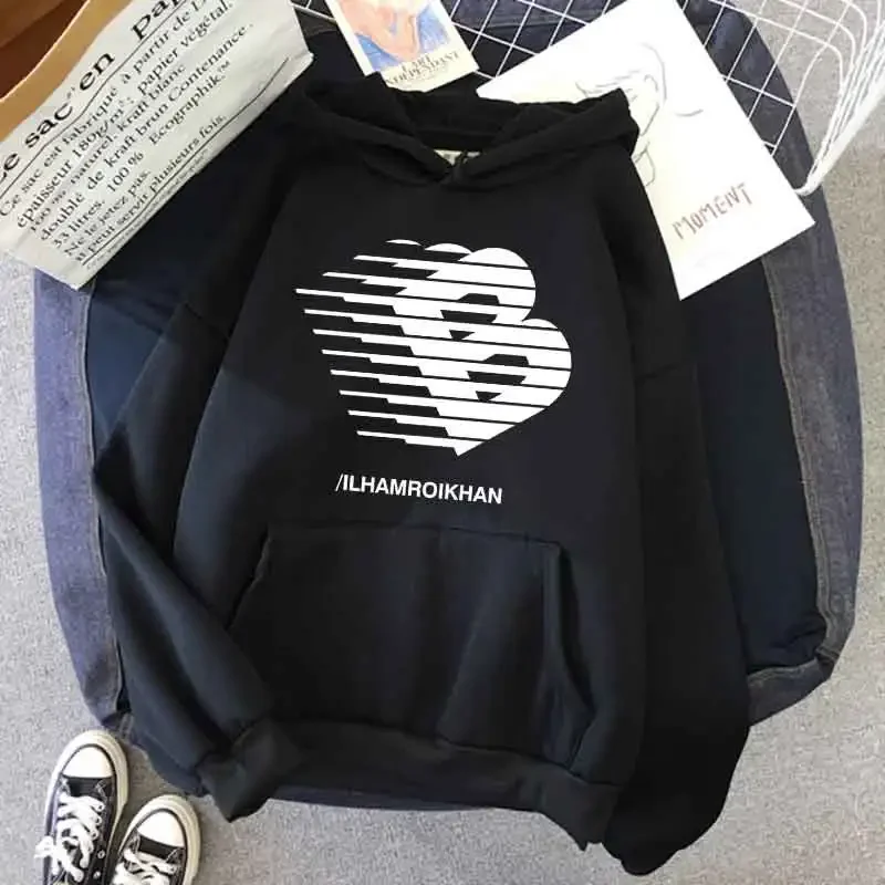 سترة بغطاء للرأس كاجوال من Street Fashion للنساء من نسيج البوليستر المحبوك بأكمام طويلة ومناسب عادي مع غطاء للرأس مع امتداد طفيف #3