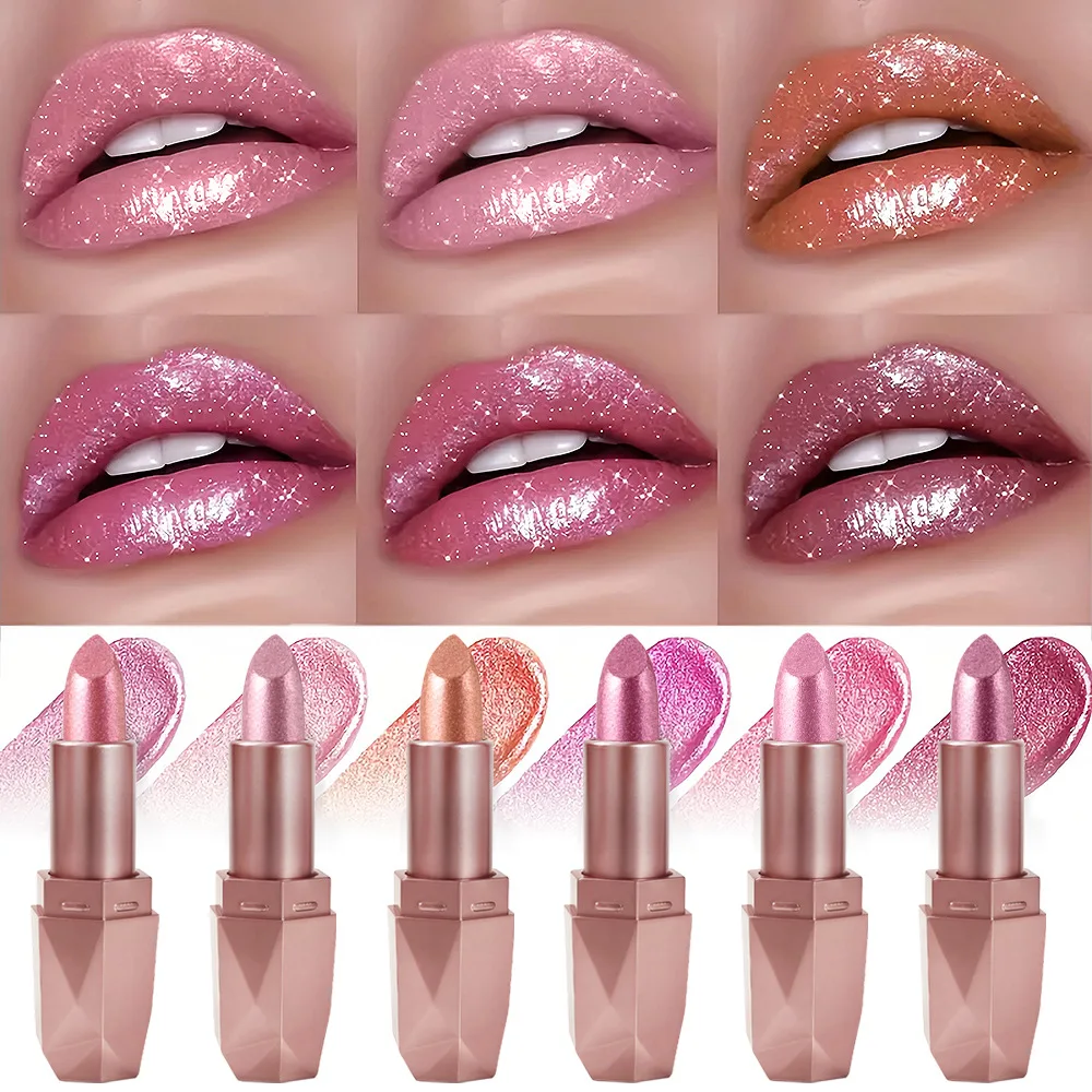 Diamond Shine Lipstick - Waterdichte en langdurige, hydraterende, sterk gepigmenteerde formule in holografische verpakking