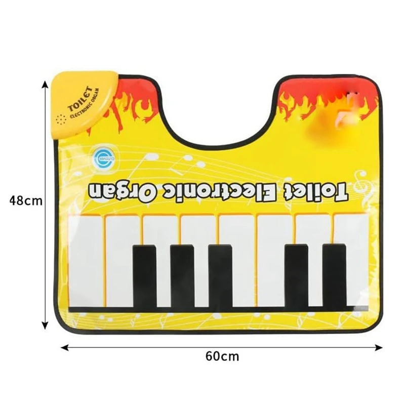 Alfombra de baño con sonido de Piano artístico, alfombra de suelo atractiva con sonido de Piano, juego de alfombras de música electrónica para inodoro