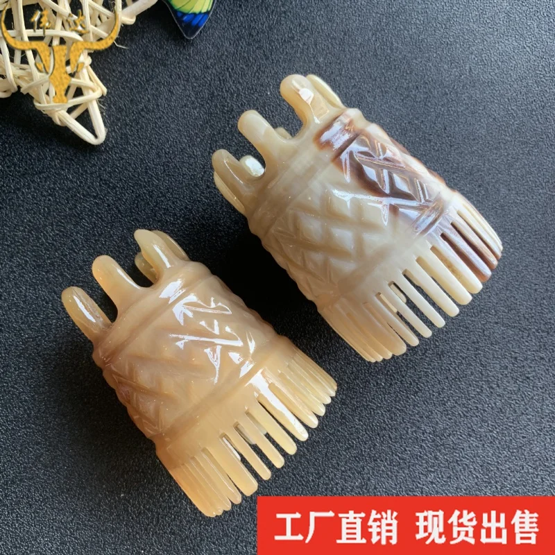 

Horn Head Therapy Massage Comb Horn Head Shampoo Comb Double-Sided Teeth Shampoo Comb Horn Head Acupuncture Comb Horn Comb