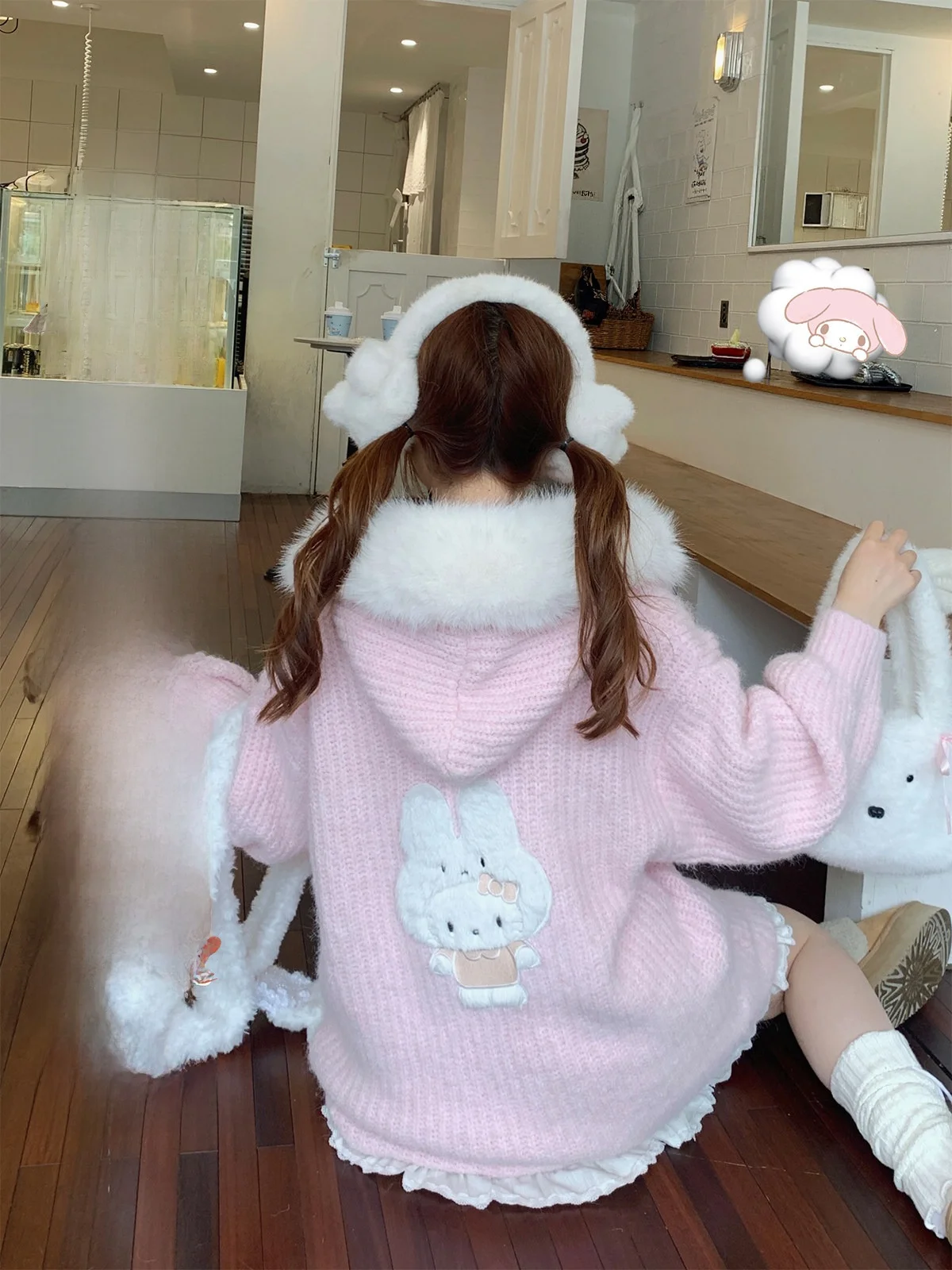 

BibiBency Thiened Knitted Cardigan Sweater Coat for Women Winter Warm Sweet Sle Long Sve Hooded Mid-Length Outerwear