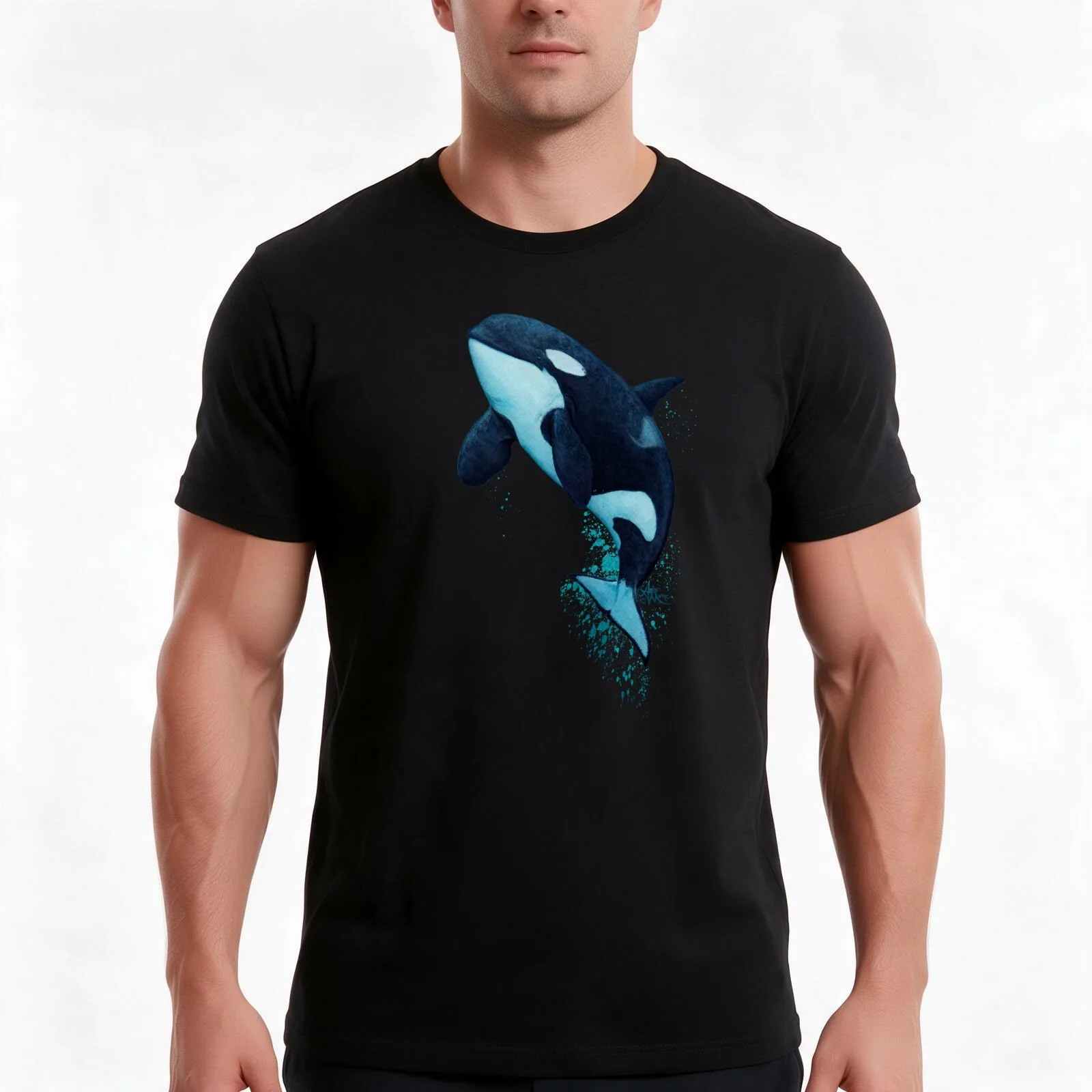The Matriarch by Amber Marine ~ killer whale / orca watercolor painting (J2 Granny) art ? 2016 T-Shirt Vintage Graphic Print