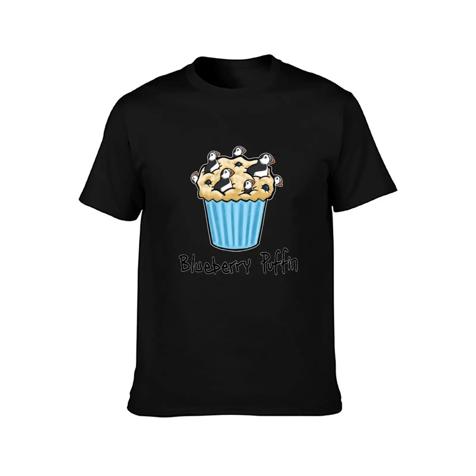 Blueberry Puffin T-Shirt Plus Size Basic Cotton T-Shirt