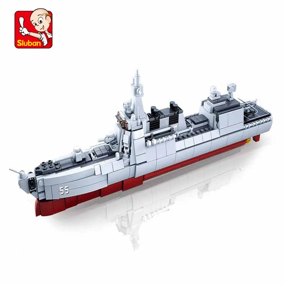 Sluban Building Block Toys 055 Destroyer 618PCS Model Bricks B0700 Compatbile With Leading Brand Construction Kits