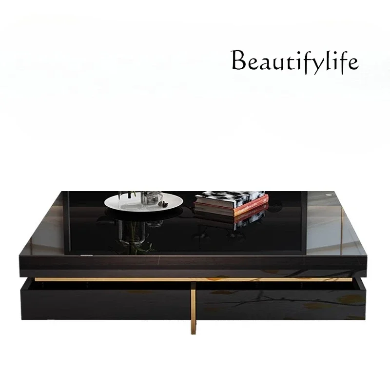 

FG17Light luxury coffee table advanced sense modern simple large apartment living room household tempered glass surface rectangl